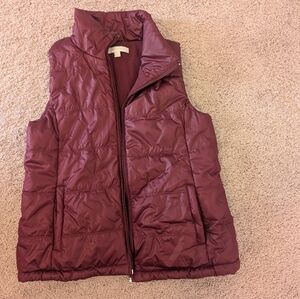 New York & Company Burgundy Puffer Vest